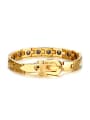 thumb Adjustable Gold Plated Stainless Steel Stone Bracelet 0