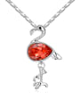 thumb Fashion Water Drop austrian Crystal Red-crowned Crane Alloy Necklace 3