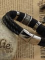 thumb Titanium Woven Artificial Leather Men Bracelet 2