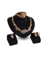 thumb 2018 Alloy Imitation-gold Plated Fashion Rhinestones Leaves-shaped Four Pieces Jewelry Set 0