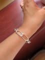 thumb 925 Sterling Silver With Platinum Plated Simplistic Round Chain Bracelets 2
