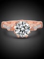thumb Exquisite Rose Gold Plated 925 Silver Zircon Ring 3