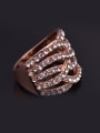 thumb Fashion Cubic White Rhinestones Rose Gold Plated Alloy Ring 1
