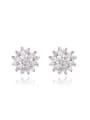 thumb Elegant Snowflake Shaped AAA Zircon Stud Earrings 0