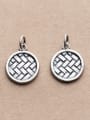 thumb 925 Sterling Silver With Antique Silver Plated Vintage Fringe Lines Charms 2