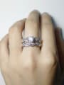 thumb Fashion Exquisite Cubic White Zirconias Copper Lovers Rings 1