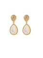 thumb Copper With Gold Plated Simplistic Water Drop Drop Earrings 2