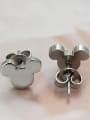 thumb Cute Gold Plated Mickey Mouse Shaped Titanium Stud Earrings 1