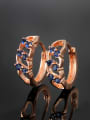 thumb Exquisite Rose Gold Plated Blue Zircon Clip Earrings 0