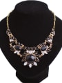 thumb Exaggerated Resin sticking White Rhinestones Gold Plated Necklace 4
