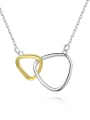 thumb Sterling silver triangular double ring necklace 0