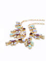 thumb Alloy Gold Plated Rhinestones Flower Necklace 1