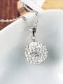 thumb Temperament Silver Ball Shaped Rhinestone Earrings 2