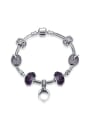 thumb Fashion Purple Glass-studded Beads Bracelet 0