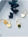 thumb 925 Sterling Silver With 18k Gold Plated Delicate Round Drop Earrings 0