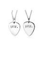 thumb Titanium With White Gold Plated Simplistic Heart Mens  Pendants 0