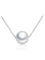 thumb Simple White Imitation Pearl Copper Necklace 0