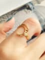 thumb Sterling silver star moon gold free size ring 1