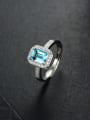 thumb Fashion Rectangular Crystal Zircon Engagement Ring 3