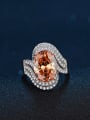 thumb Exaggerated Shiny Oval Cubic Zirconias Copper Ring 2