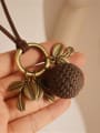 thumb Women Knitting Ball Leaf Shaped Necklace 3