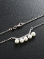 thumb Simple Artificial Pearls Rhinestones Necklace 1