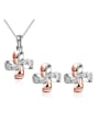 thumb Alloy Rose Gold Plated Windmill Two Pieces Jewelry Set 0