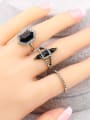 thumb Retro style Black Resin stones Rhinestones Alloy Ring Set 2