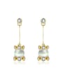 thumb Fashion Opal Stone Zircon Drop Earrings 0