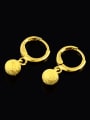 thumb All-match Gold Plated Round Shaped Copper Drop Earrings 1