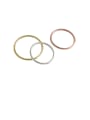 thumb 925 Sterling Silver With Gold Plated Simplistic Round Midi Rings 0