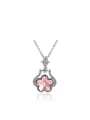 thumb 2018 Copper Alloy White Gold Plated Fashion Flower Crystal Necklace 0