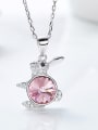 thumb Fashion Cute Rabbit austrian Crystal Pendant 925 Silver Necklace 3