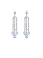 thumb Copper With Platinum Plated Delicate Water Drop Chandelier Earrings 0