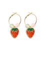 thumb Alloy With Rose Gold Plated Cute Colored Beads Ring  Friut Clip On Earrings 3