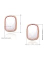 thumb Rose Gold Plated Square Shaped Austria Crystal Two Pieces Jewelry Set 1