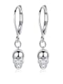 thumb Copper With Platinum Plated Vintage Skull Drop Earrings 0
