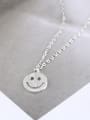 thumb Tiny Smiling Face Silver Necklace 0