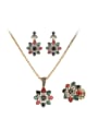 thumb Bohemia style Tricolor Resin stones White Crystals Three Pieces Jewelry Set 0