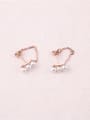 thumb Rose Gold Plated Shell Pearls Stud Earrings 0