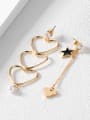 thumb Personalized Asymmetrical Hollow Heart shapes Star Stud Earrings 2