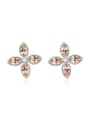 thumb Simple Marquise austrian Crystals Flower Stud Earrings 2