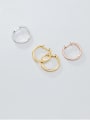 thumb 925 Sterling Silver With Gold Plated Simplistic Round Hoop Earrings 0