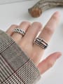 thumb 925 Sterling Silver With Glossy  Vintage Multi-Layer Ring Free Size Rings 3