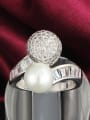 thumb Shimmering 4A Zircon 18K Platinum Plated Ring 1