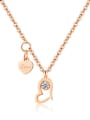 thumb Stainless Steel With Rose Gold Plated Fashion Heart Necklaces 0