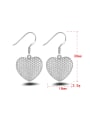 thumb Heart-shape Noble White Gold Plated Drop Earrings 2