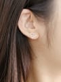 thumb Simple Hollow Heart Silver Stud Earrings 1