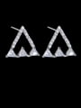 thumb Sterling Silver Needle Triangular Geometry Zircon stud Earring 0