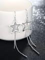 thumb Simple Slim Lines Hollow Star Earrings 2